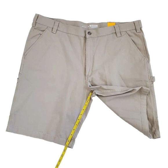 Carhartt Mens 42 Relaxed‎ Rugged Flex Canvas Utility Work Shorts Tan Khaki Cargo - Picture 8 of 9